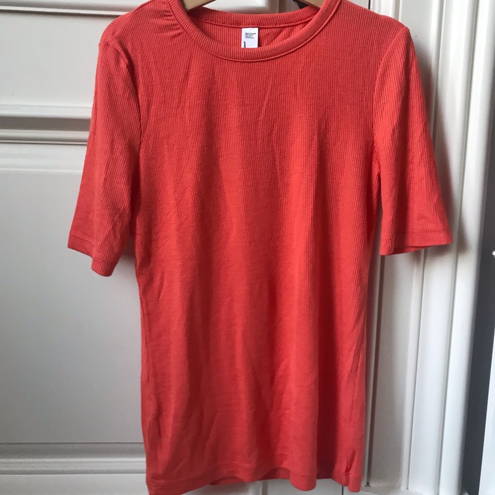american apparel tight coral t-shirt